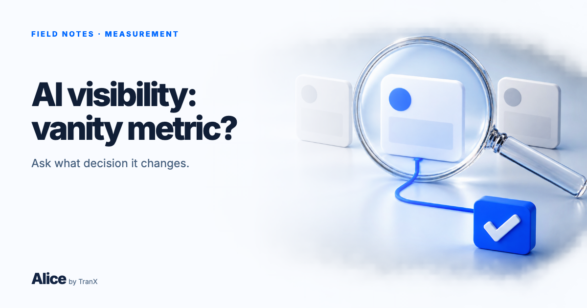 Is AI Visibility a Vanity Metric? Ask What Decision It Changes